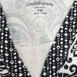 Blouse, Croft&Barrow, PM, black and white pattern